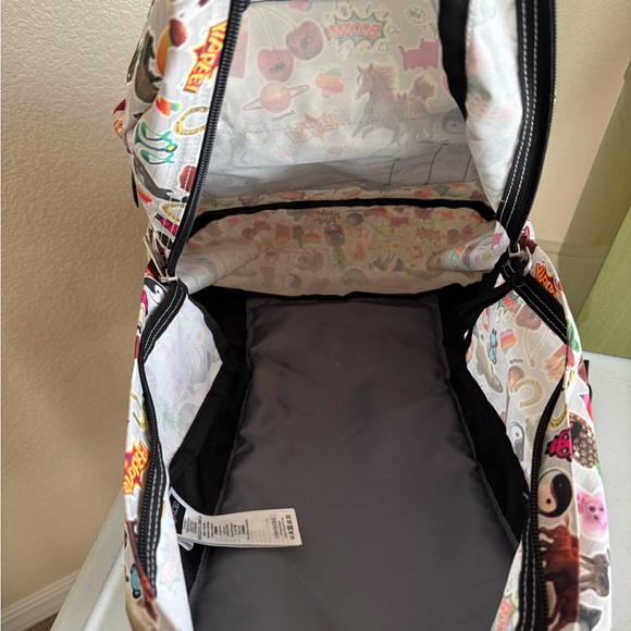 JanSport White Cream Backpack with Food/Animal/Fun Print - Picture 5 of 6